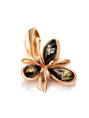 Gold-Plated Pendant With Green Amber The Verbena, image 