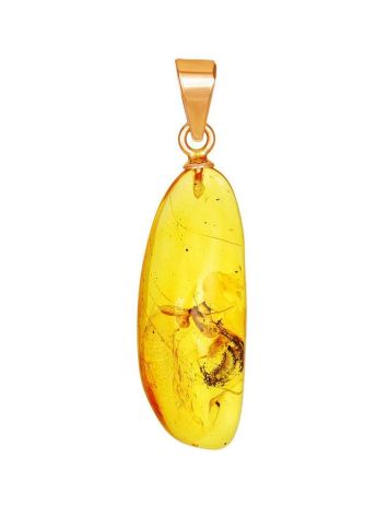 Amber Pendant With Inclusions In Gold The Clio, image 