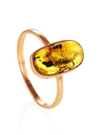 Amber Ring With Inclusions In Gold The Clio, Ring Size: 6.5 / 17, image 