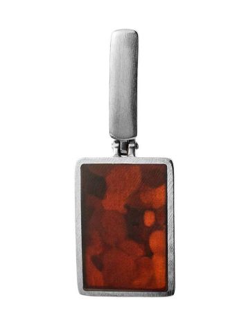 Square Amber Pendant In Sterling Silver The London, image 