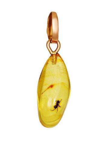 Amber Pendant In Gold With Inclusions The Clio, image 