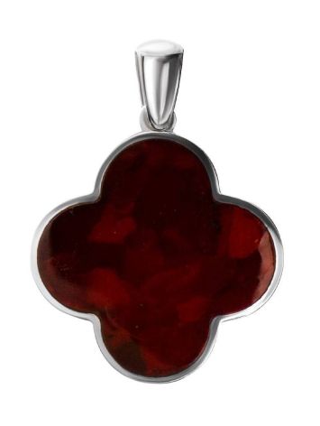 Clover Amber Pendant In Sterling Silver The Monaco, image 