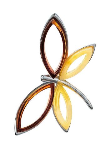 Butterfly Amber Pendant In Sterling Silver The April, image 
