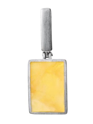 Geometric Amber Pendant In Sterling Silver The London, image 