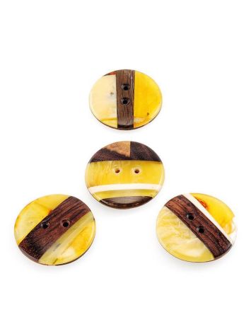 Decorative Amber Button With Wood The Indonesia, image 