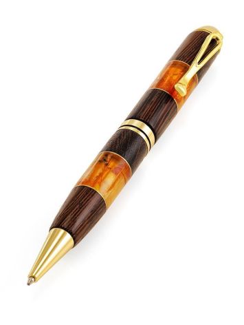 Designer Wooden Ball Pen With Bright Amber, image 