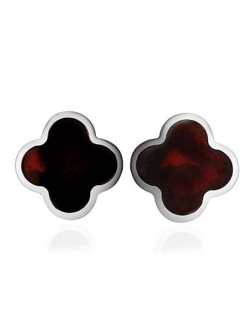 Clover Amber Earrings In Sterling Silver The Monaco, image 