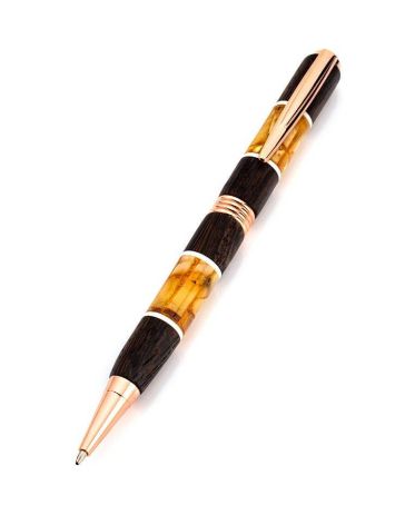 Designer Wenge Wood Ball Pen With Amber, image 