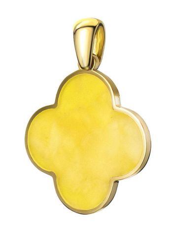 Clover Amber Pendant In Gold-Plated Silver The Monaco, image 
