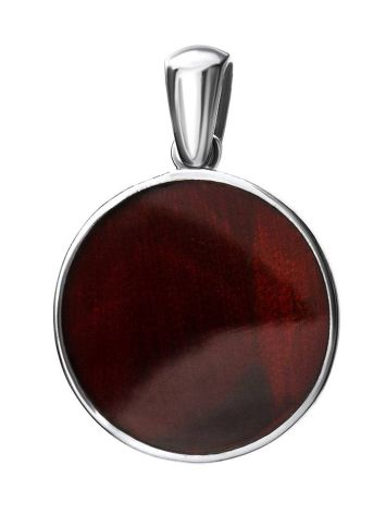 Flat Amber Pendant In Sterling Silver The Monaco, image 