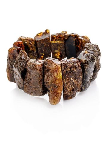 Cognac Amber Beaded Bracelet The Volcano, image 