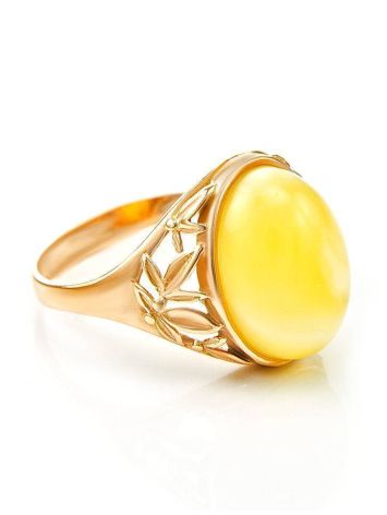 Amber Ring In Gold Plated Silver The Carmen, Ring Size: 6.5 / 17, image 