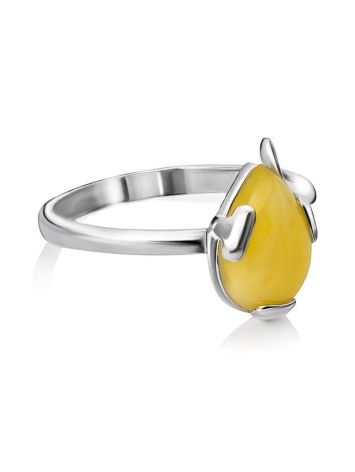 Honey Amber Ring In Sterling Silver The Twinkle, Ring Size: 5.5 / 16, image 