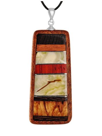 Wooden Pendant With Honey Amber The Indonesia, image 