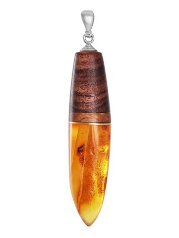 Rosewood Pendant With Bright Honey Amber The Indonesia, image 