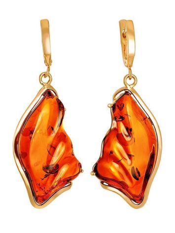 Amber Earrings In Gold-Plated Silver The Lagoon, image 