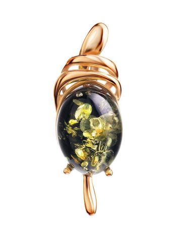 Golden Pendant With Bright Green Amber The Sigma, image 