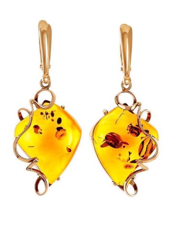 Handcrafted Amber Earrings In Gold The Rialto, image 