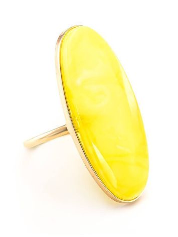 Oval Amber Ring In Gold, Ring Size: 6.5 / 17, image 