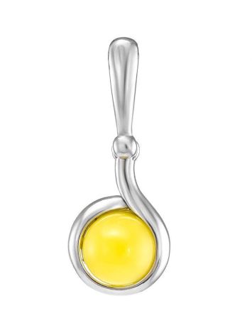 Charming Silver Pendant With Honey Amber The Berry, image 