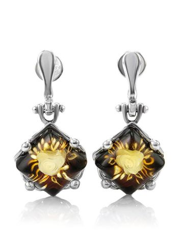 Lemon Amber Drop Earrings In Sterling Silver The Nymph, image 