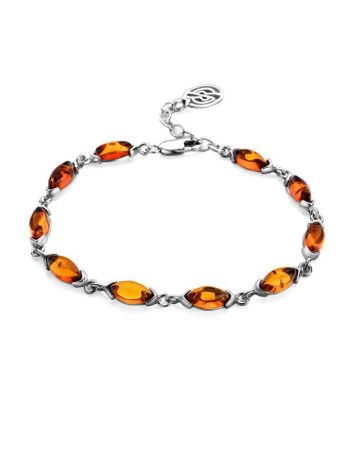 Link Amber Bracelet In Sterling Silver The Petal, image 