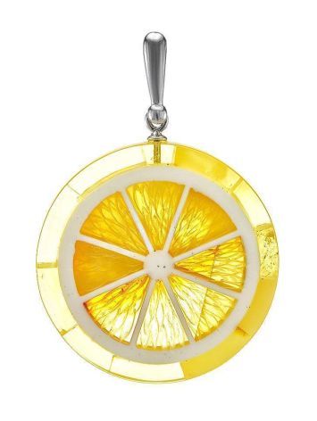 Fruit Slice Amber Pendant In Sterling Silver The Confiture, image 