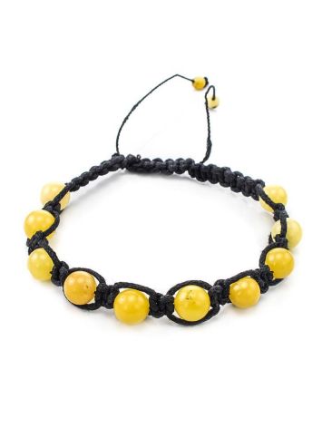 Iconic Shamballa Bracelet With Honey Amber Beads, image 