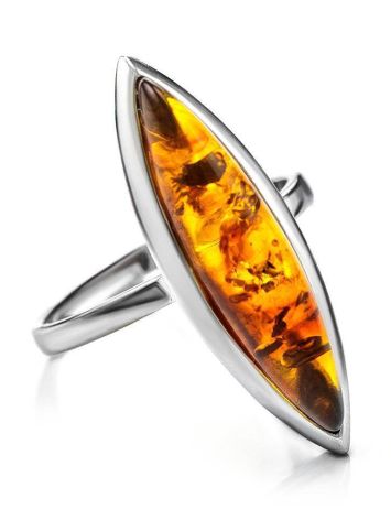 Sterling Silver Earrings Cognac Amber The Grace, Ring Size: 6 / 16.5, image 