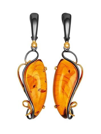 Handmade Amber Earrings In Gold-Plated Silver The Rialto, image 