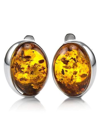 Lovely Amber Earrings In Sterling Silver The Suite, image 
