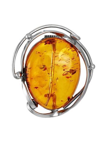 Handcrafted Amber Brooch In Sterling Silver The Rialto, image 