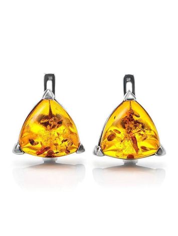 Cognac Amber Earrings In Sterling Silver The Etude, image 