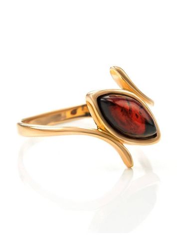 Exquisite Amber ring In Gold-Plated Silver The Adagio, Ring Size: 9.5 / 19.5, image 