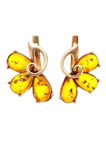 Luminous Amber Earrings In Gold-Plated Silver The Dandelion, image 