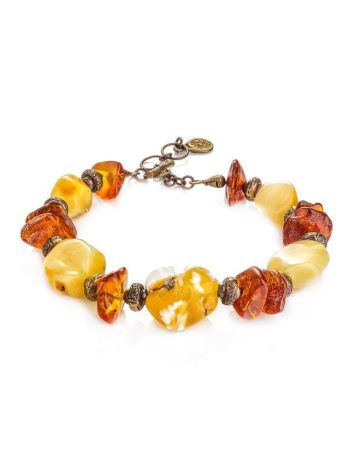 Brass Bracelet With Raw Amber The Indonesia, image 