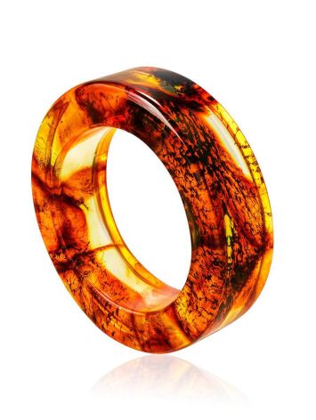 Cognac Amber Band Ring The Magma, image 