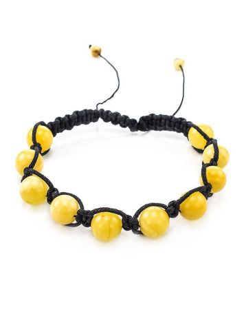 Bright Honey Amber Shamballa Bracelet, image 