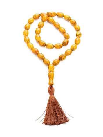 Islamic 33 Multicolor Amber Prayer Beads, image 