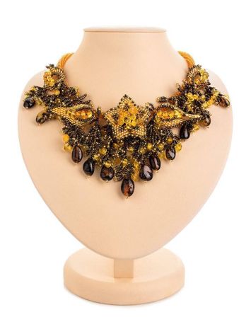 Multicolor Amber Necklace With Brown Beads The Fable, image 