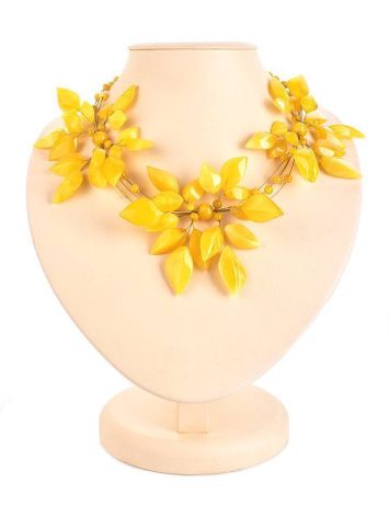 Opulent Amber Floral Necklace The Primula, image 