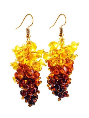 Multicolor Amber Drop Earrings With Glass Beads The Fable, image 