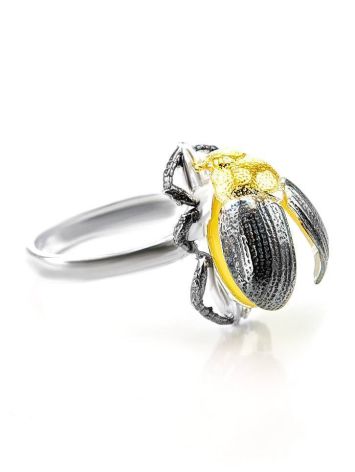 Honey Amber Ring In Sterling Silver The Scarab, Ring Size: 9 / 19, image 