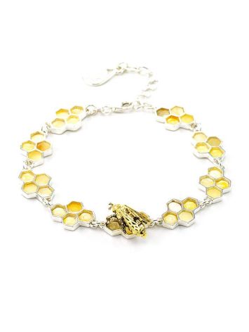 Link Amber Bracelet In Sterling Silver The Honey, image 