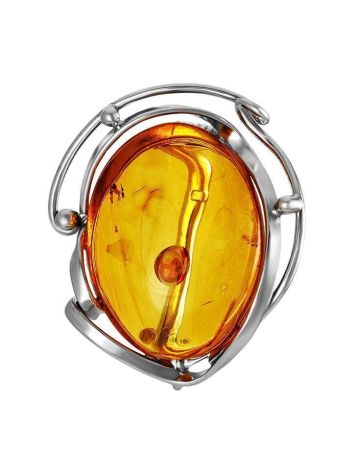 Handcrafted Amber Brooch In Sterling Silver The Rialto, image 