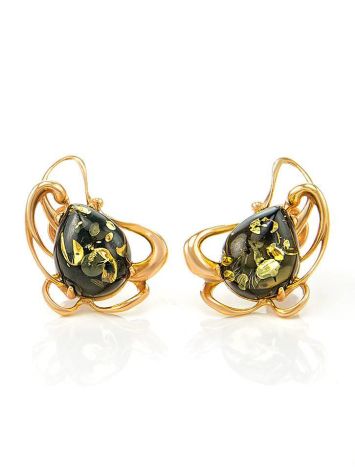 Amber Stud Earrings In Gold-Plated Silver The Daisy, image 