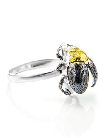 Cherry Amber Ring In Sterling Silver The Scarab, Ring Size: 11 / 20.5, image 