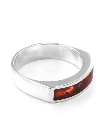 Men's Amber Ring In Sterling Silver The London, Ring Size: 6 / 16.5, image 