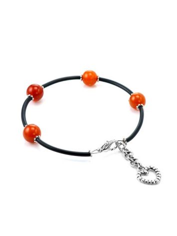 Honey Amber Designer Bracelet On Cord, image 