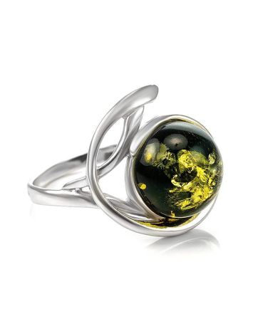 Elegant Amber Ring In Sterling Silver The  Phoenix, Ring Size: 13 / 22, image 